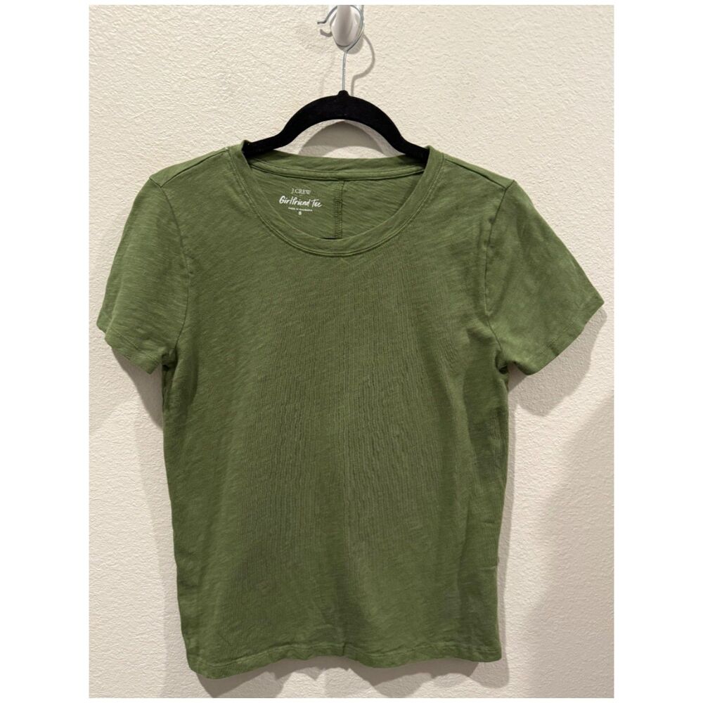 J.CREW Green Short Sleeve Girlfriend Tee